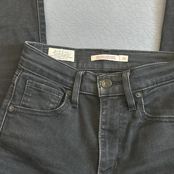 Levi’s Mile High Super Skinny Black Jeans Size 25 - Picture 7 of 8